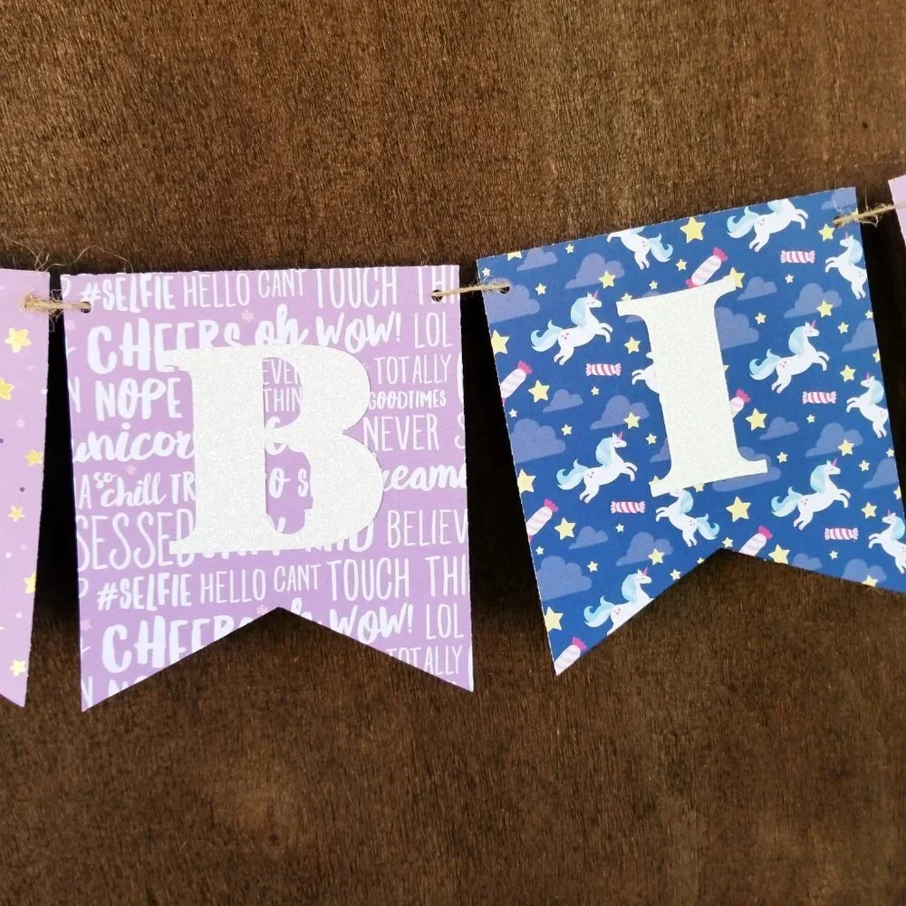 Unicorn Party Decorations | Happy Birthday Banner | NEW